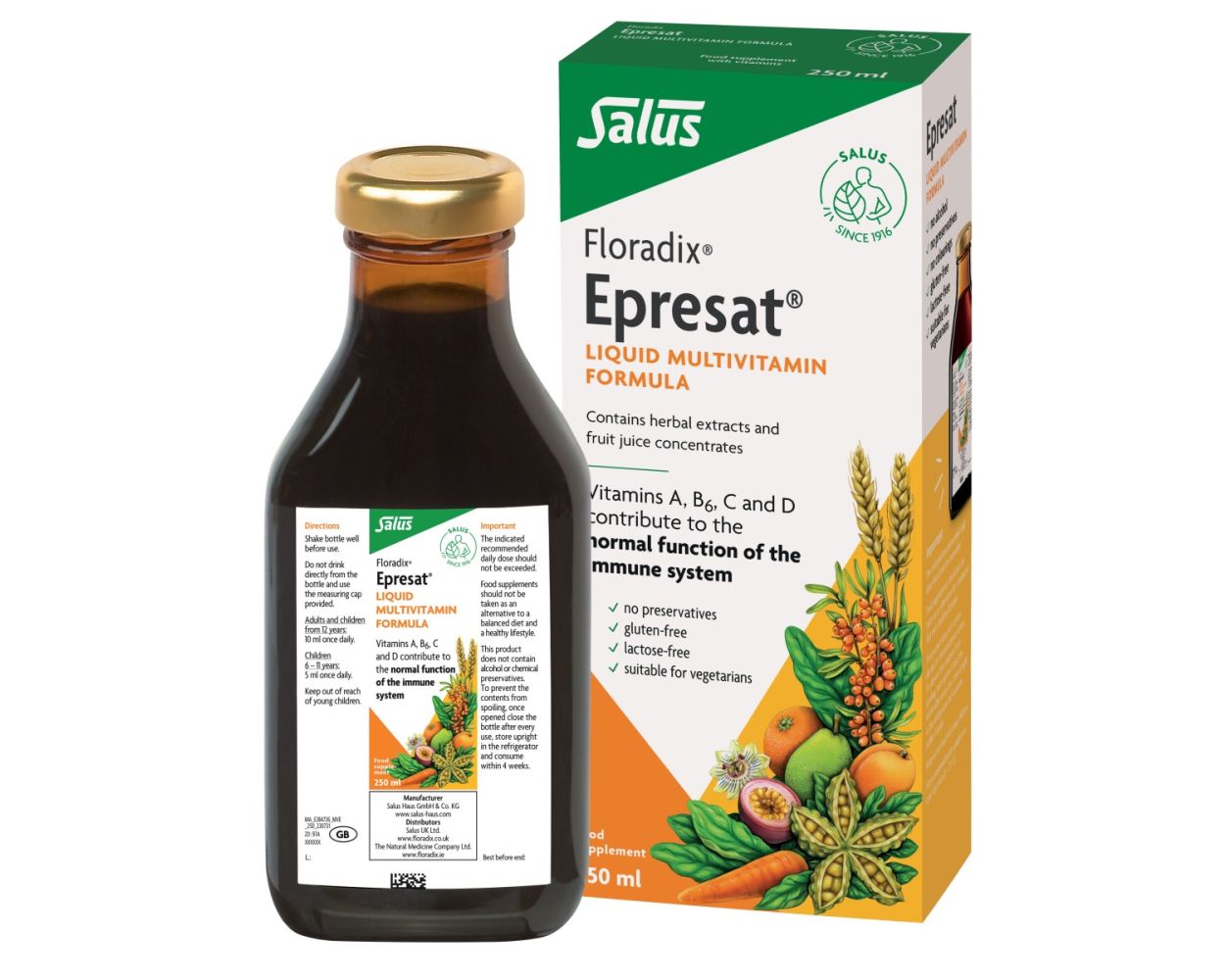 Floradix Epresat Liquid Multivitamin Formula 250ml