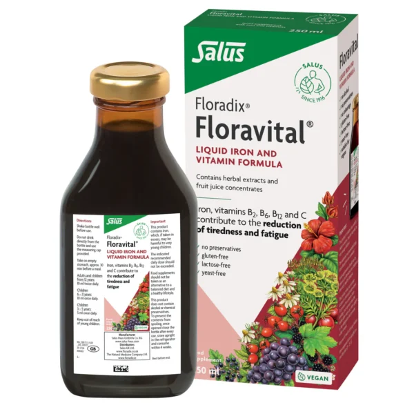 Floradix Floravital Liquid Iron And Vitamin Formula Vegan 250ml