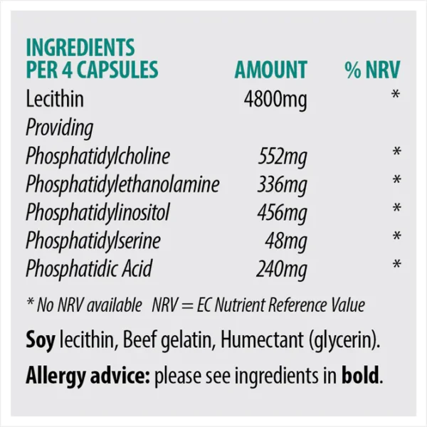 Sona Lecithin 1200mg 90 Capsules - Image 2