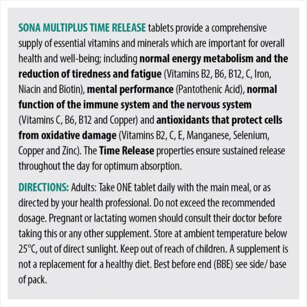 Sona Multiplus Time Release 30 Oad Tablets - Image 3