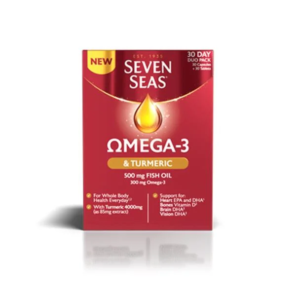Seven Seas Omega-3 & Turmeric 30 Capsules 30 Tablets