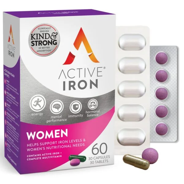 Active Iron & Multivitamin For Women 30 Capsules + 30 Tablets (short Dated Stock
