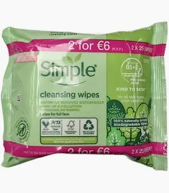 Simple Cleansing Wipes Multipack 2x25