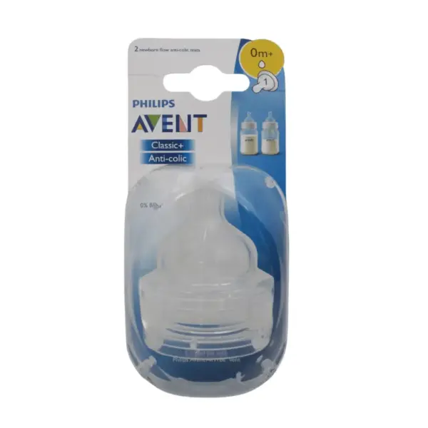 Avent Classic+ 0m+ Newborn Flow Anti-colic Teat 2 Pack Avt0008