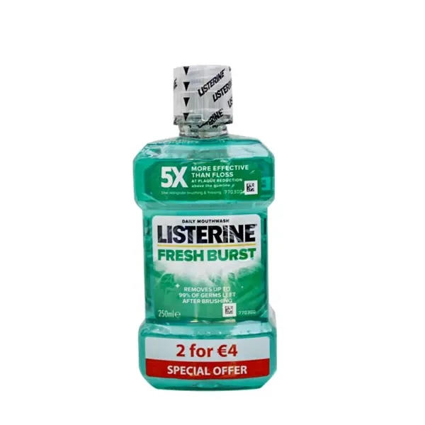 Listerine Fresh Burst Daily Mouthwash 2 Pack 250ml