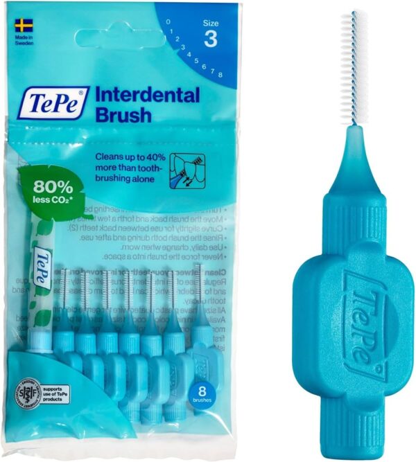Tepe Size 3 Blue Interdental Brush 8 Pack