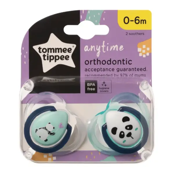 Tommee Tippee Anytime Orthodontic 0-6m Soother 2 Pack Tom0003 - Image 2