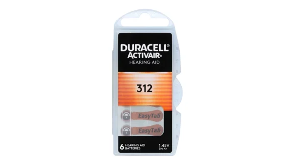 Duracell 312 Hearing Aid Battery 6 Pack
