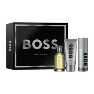 Boss Bottled Eau De Toilette 100ml +100ml Shower Gel + 150ml Deodorant Spray Set