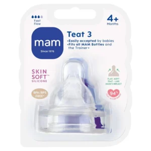 Mam Teat 3 (fast Flow) 2 Pack (4+ Months)
