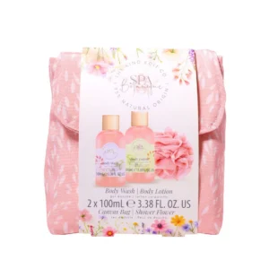 Spa Botanique Mini Shower 100ml Body Wash + 100ml Body Lotion + Shower Puff