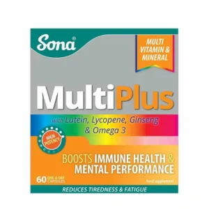 Sona Multiplus With Lutein, Lycopene, Ginseng & Omega 3 One A Day 60 Capsules