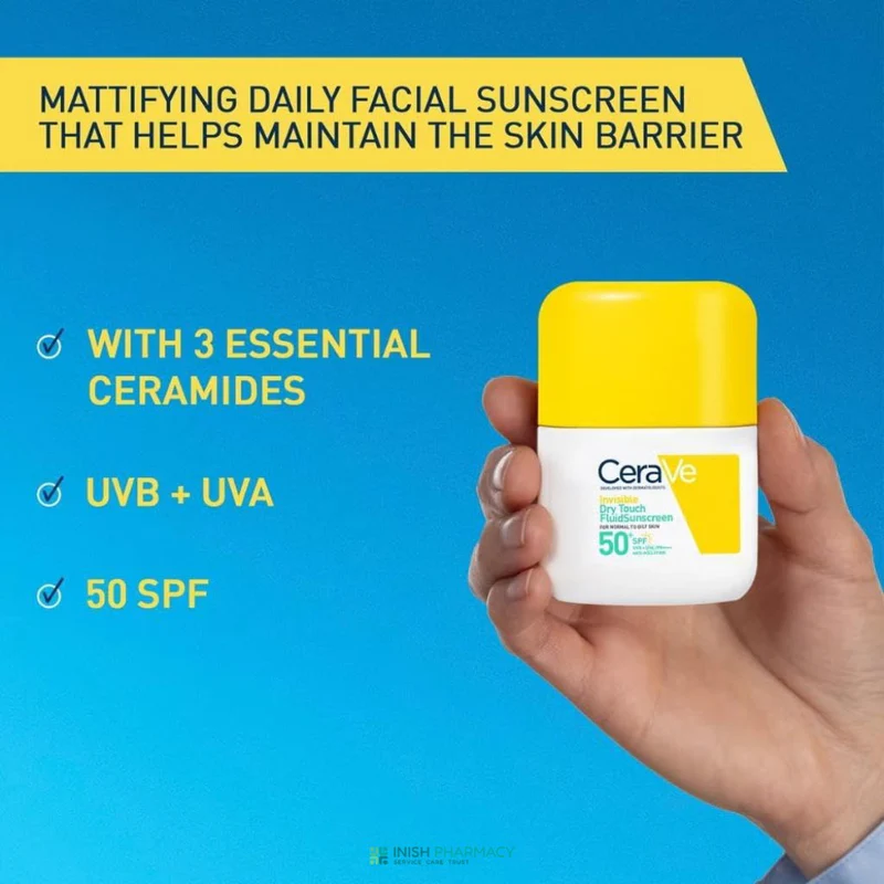 Cerave Invisible Dry Touch Fluid Facial Sunscreen Spf 50 50ml - Image 3