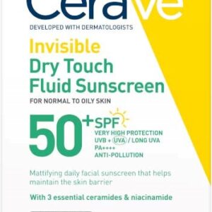 Cerave Invisible Dry Touch Fluid Facial Sunscreen Spf 50 50ml