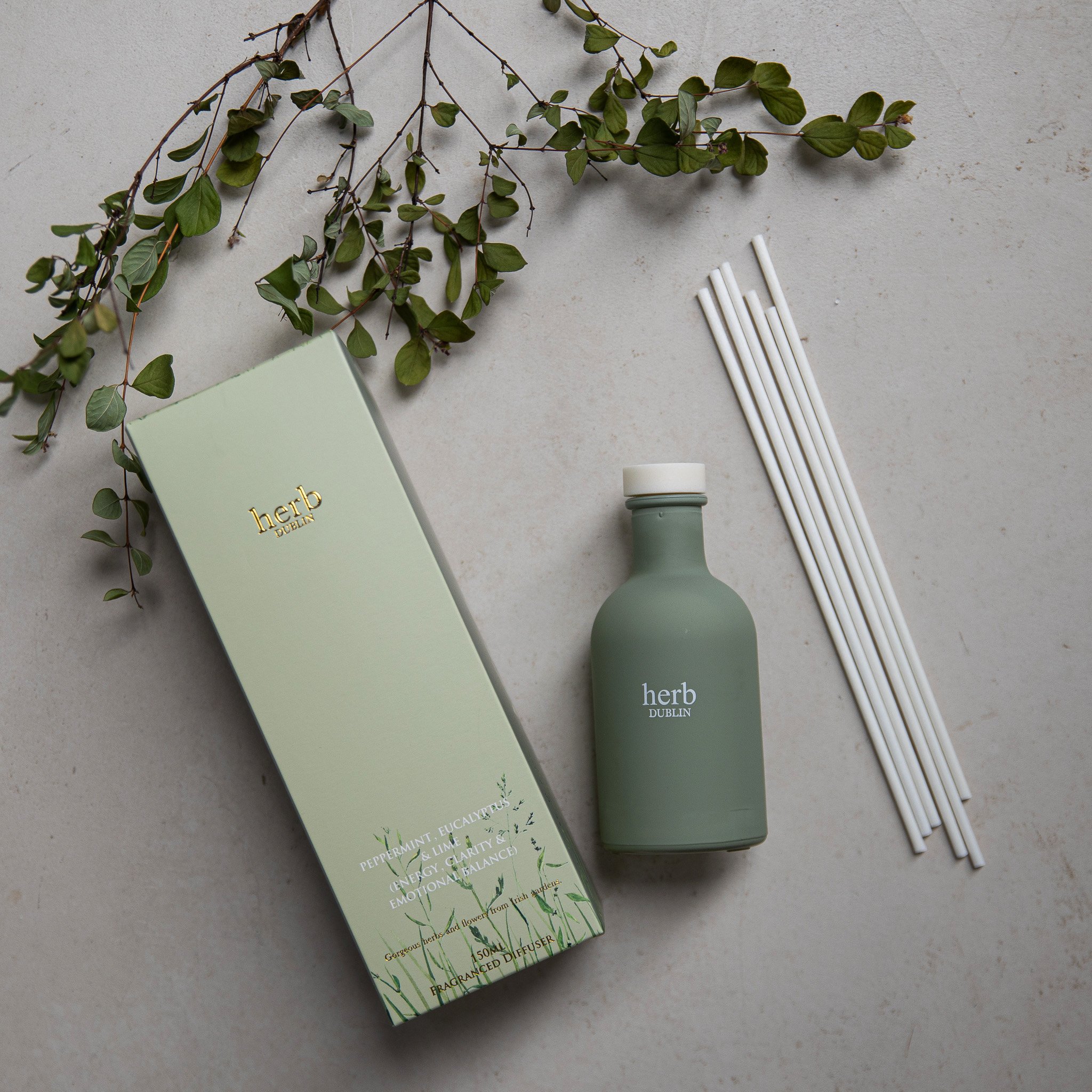 Herb Dublin Peppermint, Eucalyptus & Lime Fragrance Diffuser 150ml - Image 2