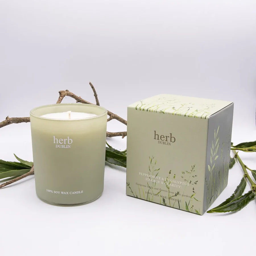 Herb Dublin Peppermint, Eucalyptus & Lime Soy Wax Candle