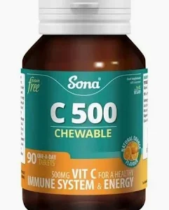 Sona C500 Chewable Vitamin C 500mg Chewable  90 Tablets