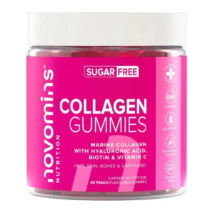 Novomins Collagen Gummies Sugar Free 60 Peach Flavoured Gummies