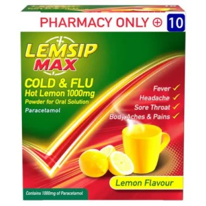 Lemsip Max Cold & Flu Lemon 1000mg 10 Sachets