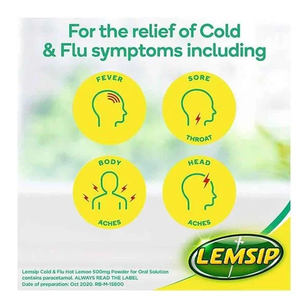 Lemsip Max Cold & Flu Lemon 1000mg 10 Sachets - Image 2