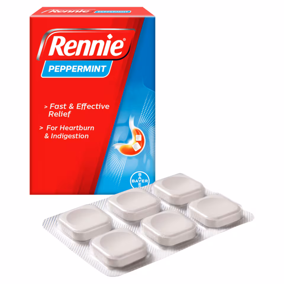 Rennie Peppermint 680mg/80mg 24 Chewable Tablets