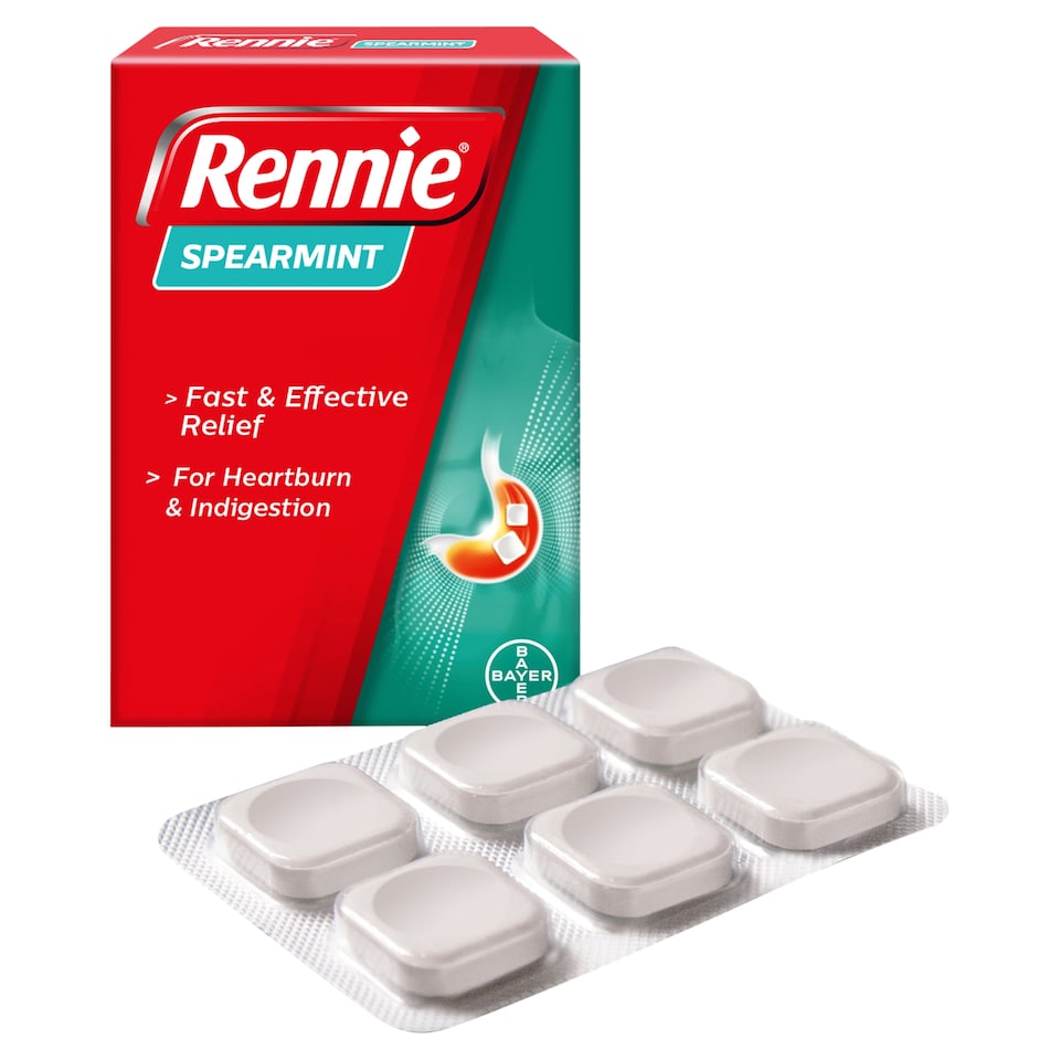 Rennie Spearmint 680mg/80mg 24 Chewable Tablets