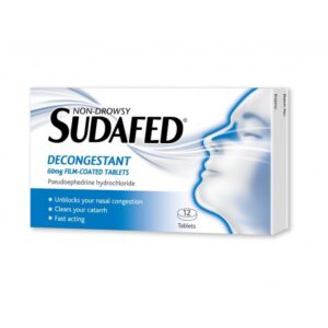 Sudafed Decongestant 60mg 12 Tablets
