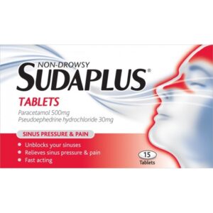 Sudaplus 500mg/30mg 15 Tablets