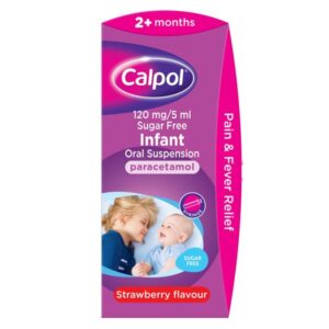 Calpol Infant 120mg/5ml Sugar Free Oral Suspension Strawberry Flavour 140ml