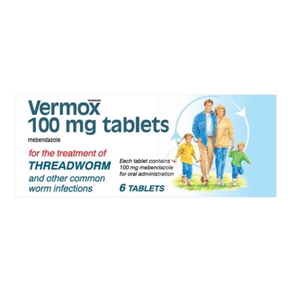 Vermox 100mg 6 Tablets