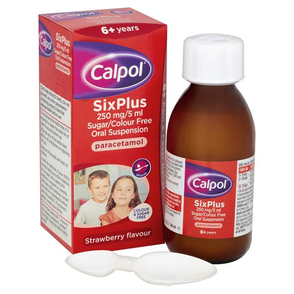 Calpol Six Plus 250mg/5ml Sugar/colour Free Oral Suspension 140ml