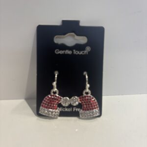 Gentle Touch Christmas Earrings Crystal Santa Head Drop