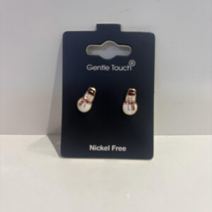 Gentle Touch Christmas Earrings Petite Snowman
