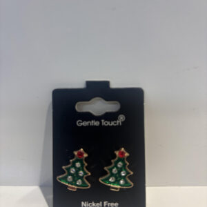 Gentle Touch Christmas Earrings Crystal Christmas Tree