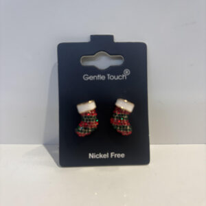 Gentle Touch Christmas Earrings Crystal Christmas Stockings